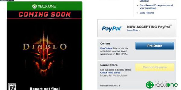 Diablo III en XBOX One según Best Buy