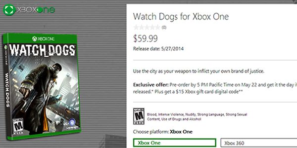 Microsoft también promociona la reserva de Watchdogs