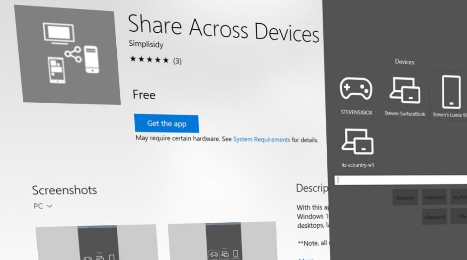 Share Across Devices ya está disponible como UWP en Xbox One