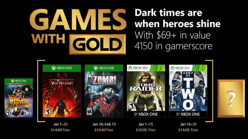 Estos son los Games With Gold de enero