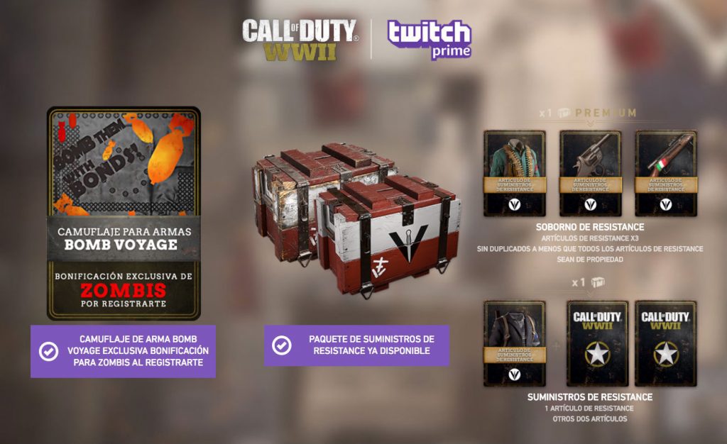 Twitch Prime Call of Duty WWII