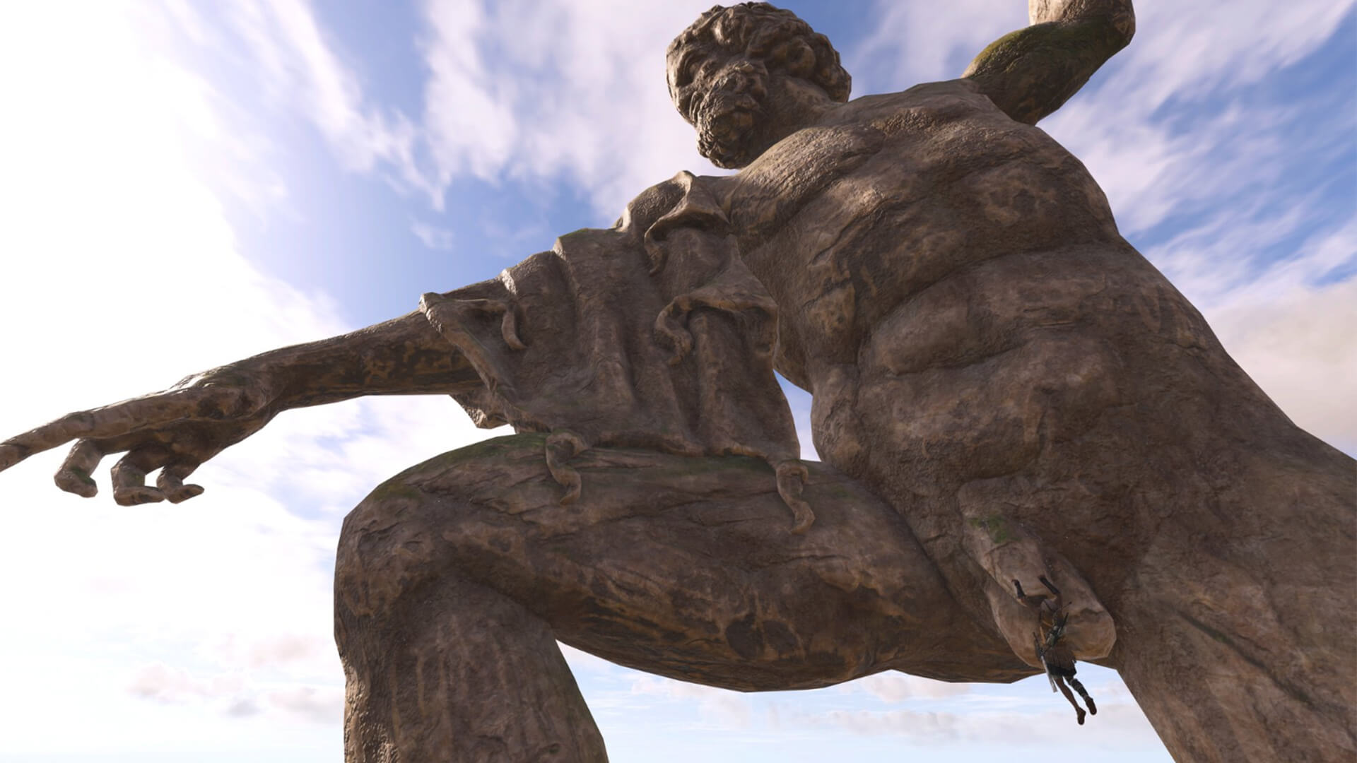 Climbing on the Lightning Zeus Statue in Assassins Creed 