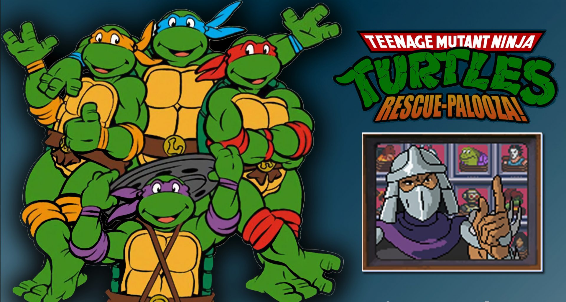 Игр черепашки 1. Teenage Mutant Ninja Turtles: Rescue - Palooza!. Черепашки ниндзя Rescue Palooza. TMNT 1989. Teenage Mutant Ninja Turtles 1989 обложка.