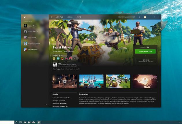 Captura de la nueva aplicación de Xbox 4