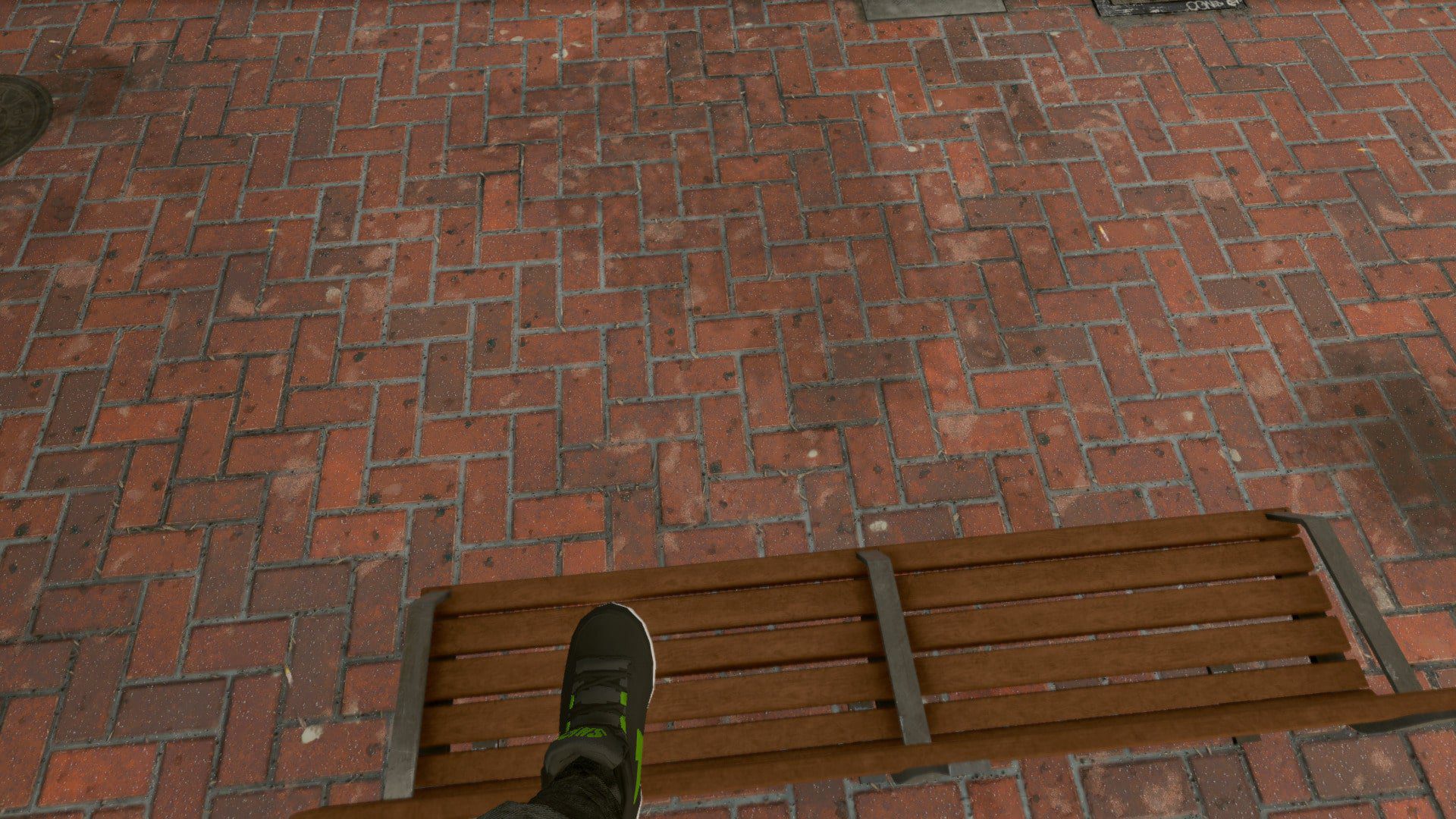 Watch Dogs 2 FPS con el pie sobre un banco