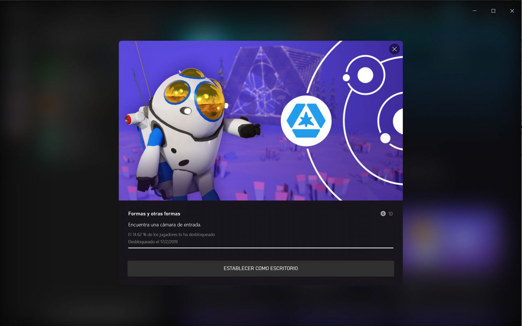 Establecer como fondo de pantalla un logro en Xbox (Beta)
