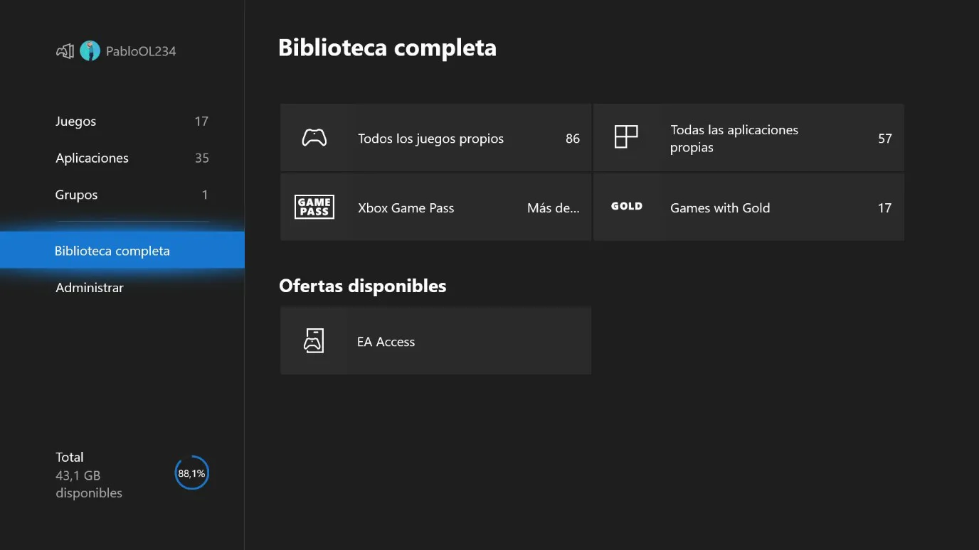 Mis Juegos y Aplicaciones con el nuevo diseño en la actualización de Xbox One Insider_Biblioteca