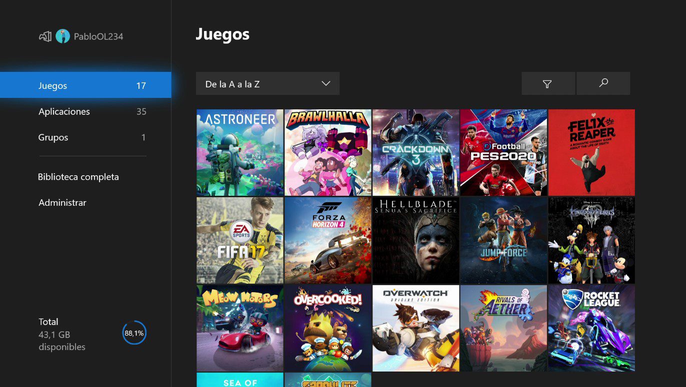 Mis Juegos y Aplicaciones con el nuevo diseño en la actualización de Xbox One Insider