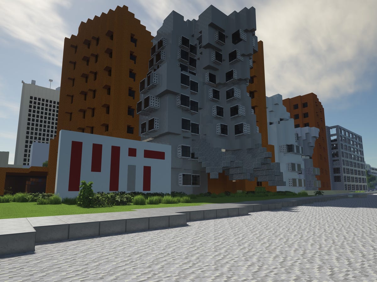 Building inside Minecraft at MIT with geometric shapes