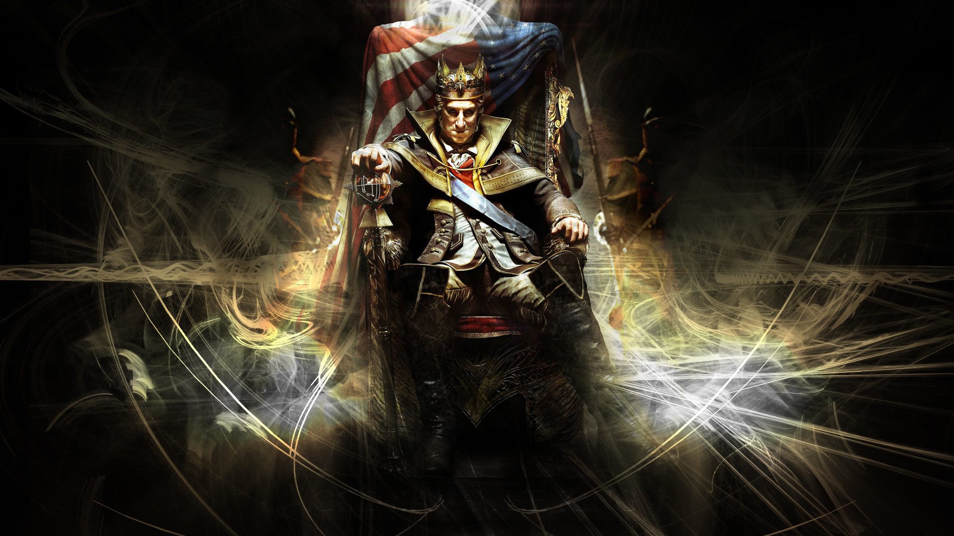 Игра новый король. Assassins Creed 3 Тирания короля Вашингтона. Обои Король. Крутые обои Кинг. Обложка игры ассасин Крид 3 Тирания короля Вашингтона.