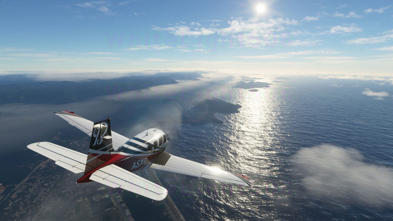 Microsoft Flight Simulator captura 6 avion y el mar