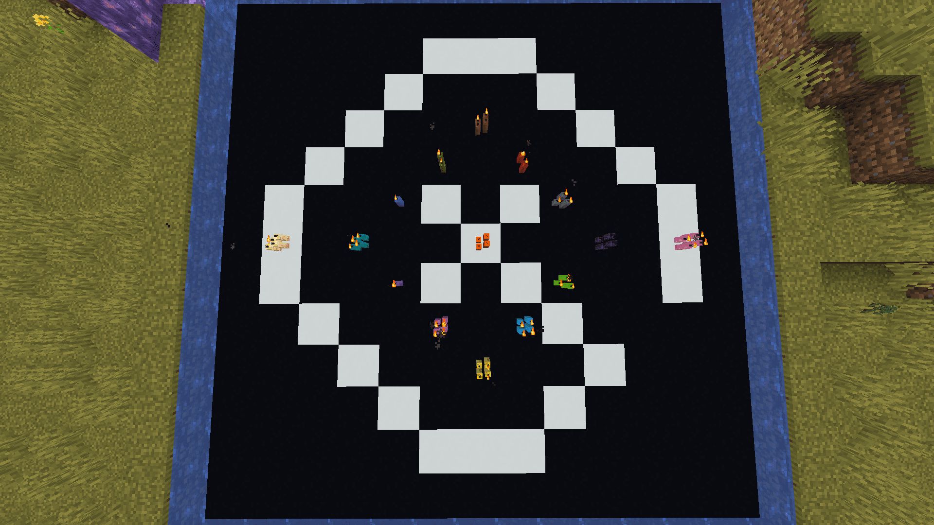 Logo de GX con velas en Minecraft 1.17 con la Snapshot 20W45A