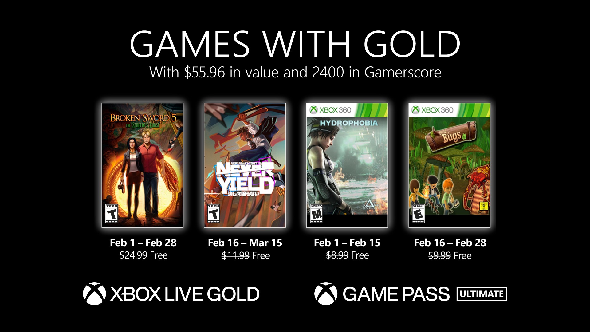Ya disponibles los primeros Juegos con Gold del mes de febrero - Los nuevos Juegos con Gold ya están disponibles y os decimos cuáles son y como descargarlos.