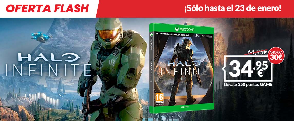 Halo Infinite baja hasta los 34,95€ por tiempo limitado en GAME - Si aún no lo tenías en tu estantería, Halo Infinite baja a mitad de precio en tiendas GAME.