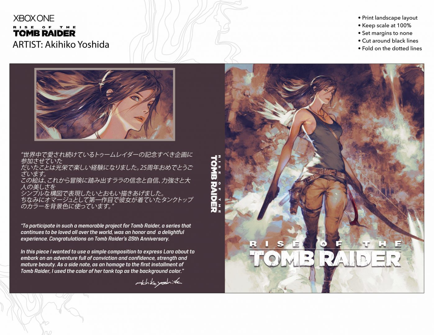 Descarga gratis este increíble arte de Tomb Raider hecho por Akihiko Yoshida - El artista Akihiko Yoshida nos trae este espectacular box art de Rise of the Tomb Raider.