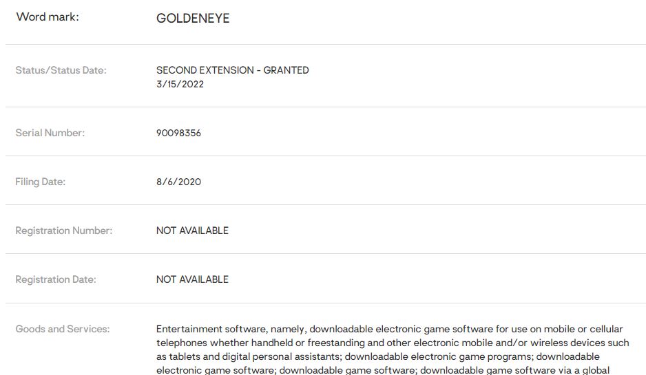 El remaster de Goldeneye ya tiene activa su marca comercial - Si eres de los que espera con ganas el remaster de Goldeneye, posiblemente no tengas que esperar demasiado pues su marca comercial ya está activa.