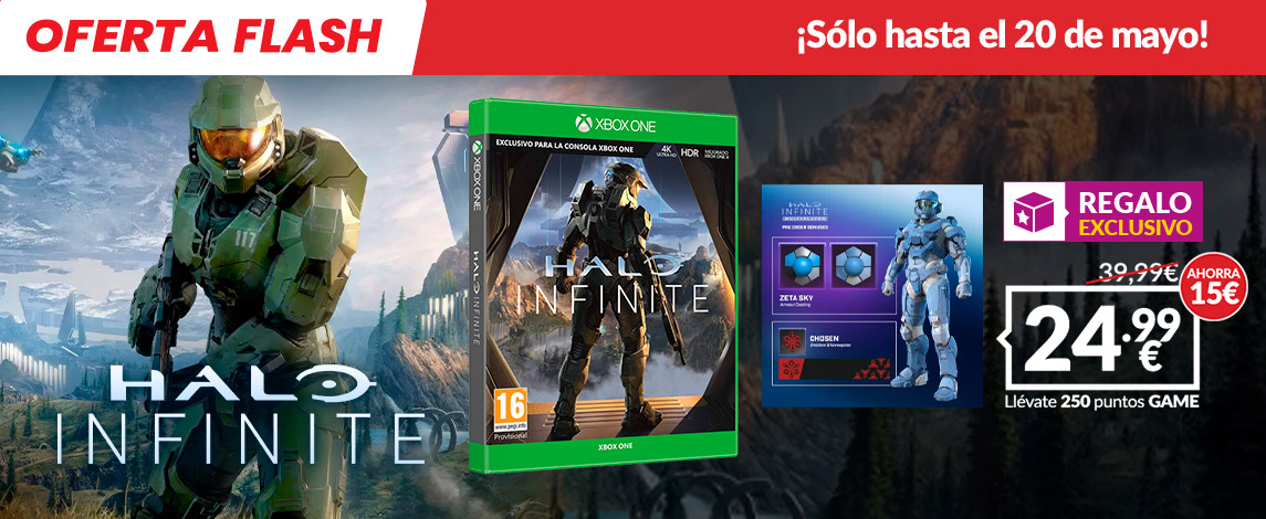 Halo Infinite baja hasta los 24,99€ en GAME ¡solo hoy! - Es una oferta Flash solo válida hoy que no te puedes perder. Nuestro Halo Infinite a sólo 24,99€ en GAME.