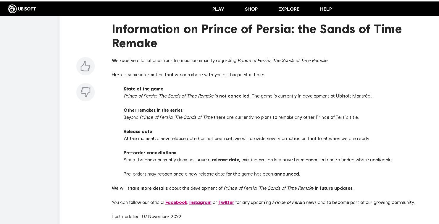 prince of persia remake rrefund