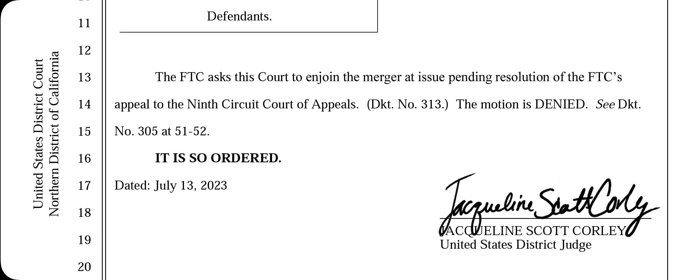 judge corleys order denying the ftcs appeal v0 1j1uniupqtbb1