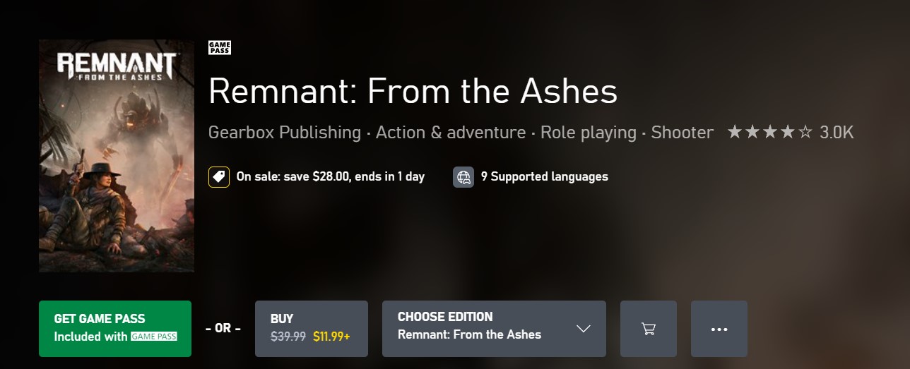 remnant on xbox game pass 2023
