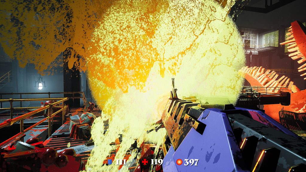 captura illwill con una explosión de uno de los enemigos llenando de particulas la pantalla