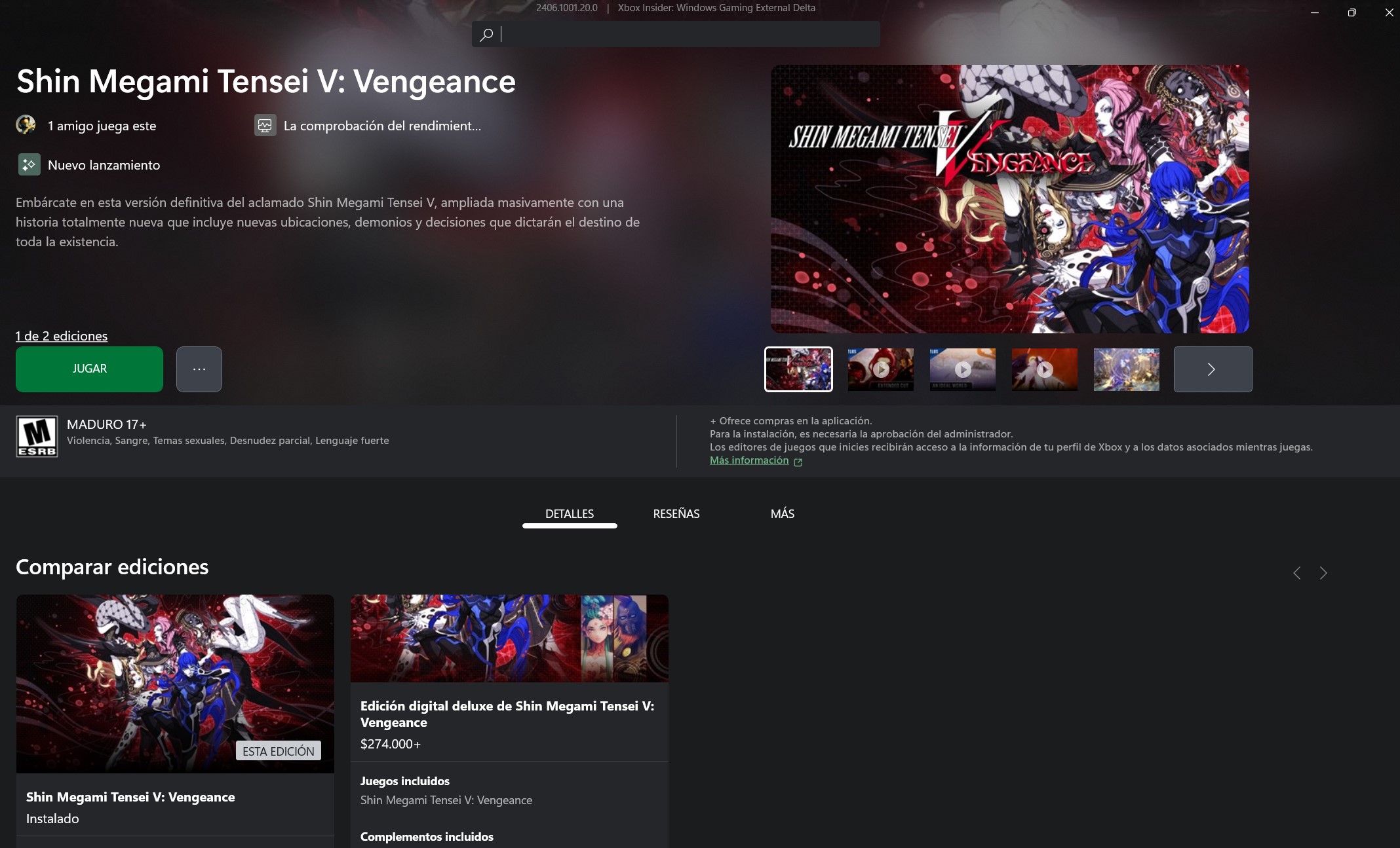Shin Megami Tensei V Vengance Xbox Playanywhere 1