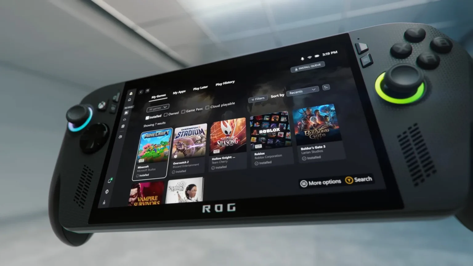 Así es el nuevo sistema de refrigeración Zero Gravity de la ROG Xbox Ally: podrás jugar muchas horas Asus ROG Ally Xbox Frontal